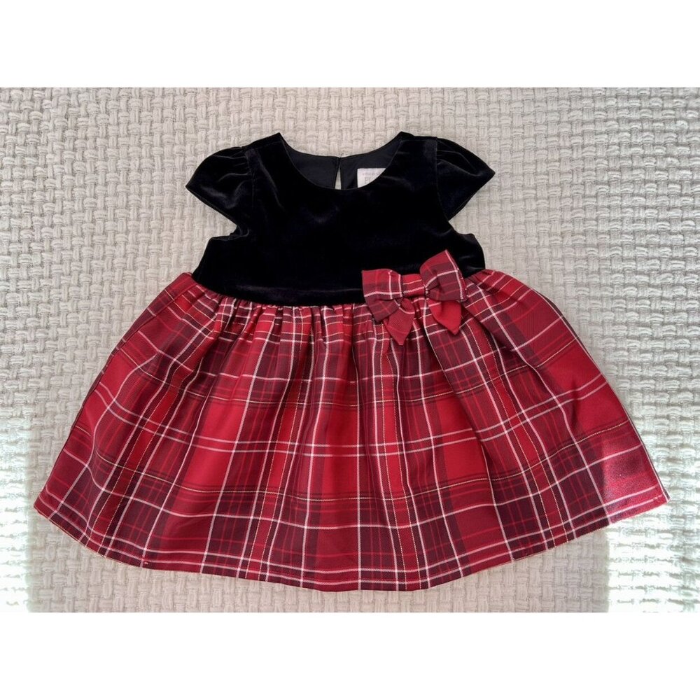 Black And Red Plaid Festive Dress